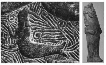 kulullû is depicted at left, and a fish-apkallū at right. Wiggermann.jpg